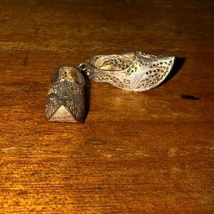 Vintage sterling silver Filigree Shoe charm